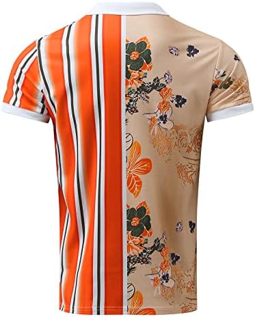 XXBR Fermuar polo gömlekler Erkekler için, yaz Çizgili Grafik Slim Fit kısa Kollu tişört İş Rahat Üst İş Elbisesi