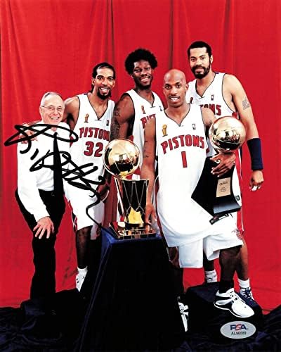 Richard Hamilton imzalı 8x10 fotoğraf PSA/DNA Detroit Pistons İmzalı-İmzalı NBA Fotoğrafları