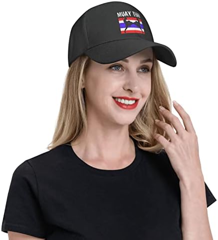 Unisex Ayarlanabilir beyzbol şapkası Muay Thai Tayland Bayrağı Kickboks Boks Polyester Rahat Uydurma yuvarlak şapka