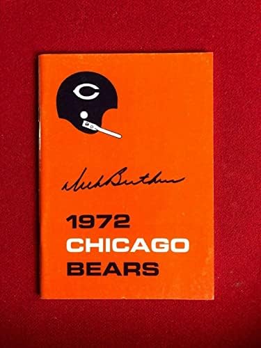 1972, Dick Butkus, İmzalı (MM) Chicago Bears Basın Rehberi (Kıt) - İmzalı NFL Dergileri