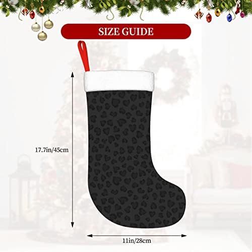 AABSTBFM Siyah Leopar Desen Noel Çorap Şömine Asılı Çorap Aile Noel Dekorasyon Tatil Sezonu Parti Dekor