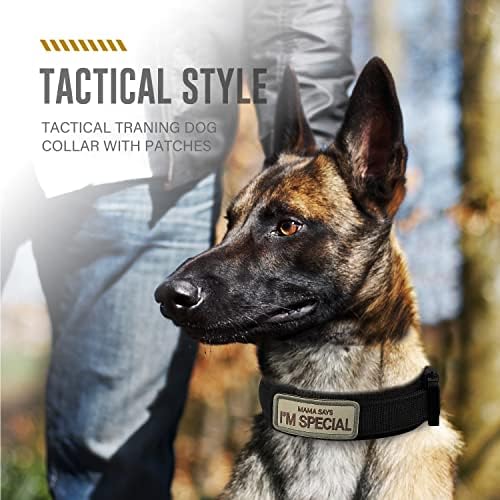 Taktik köpek tasması Ayarlanabilir Askeri Naylon Ağır Yaka Metal Toka ile kontrol kolu Orta Büyük Köpekler için