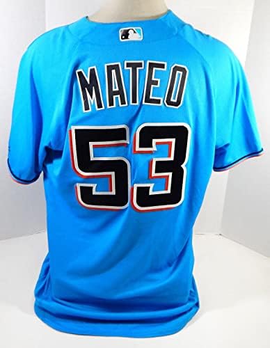 Miami Marlins Alejandro Mateo 53 Oyun Kullanılmış Mavi Forma 46 DP22288 - Oyun Kullanılmış MLB Formaları