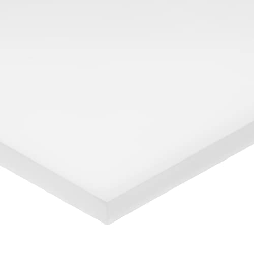 Delrin Asetal Homopolimer Plastik Levha, Beyaz, 2-1 / 4 inç Kalınlığında x 12 inç Genişliğinde x 12 inç Uzunluğunda